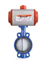 Valvos V2112117-CIFT-ETKILI Wafer Tip SS304 Klape VİTON Contalı - PNÖMATİK AKTÜATÖRLÜ