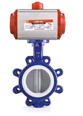 Valvos V2126217-CIFT-ETKILI Lug SS 304 Klape TEFLON Contalı - PNÖMATİK AKTÜATÖRLÜ